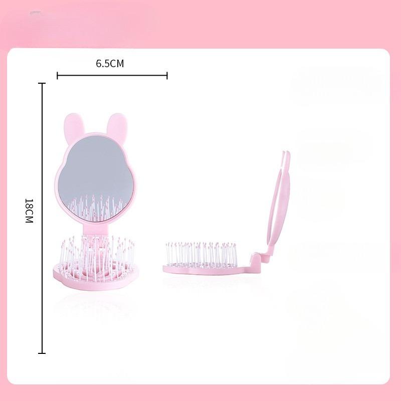 Cosmetic Mirror with Comb Foldable and Easy to Carry hair brush comb