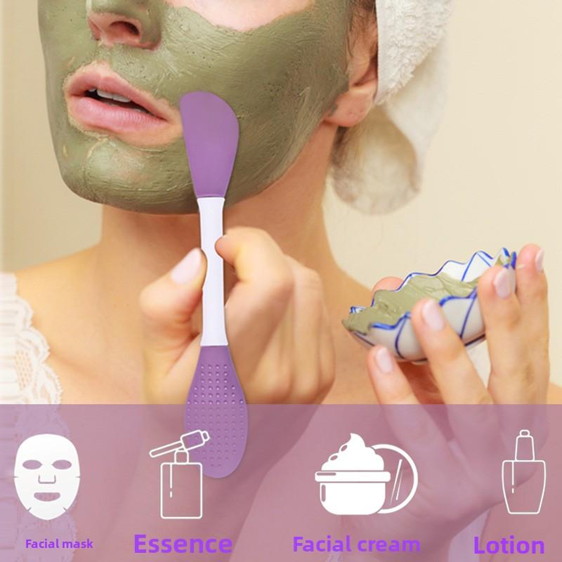 2pcs Dual Head Available Mask Brush, Face Cleansing Massage Brush, Specialized Mask Brush, Mask Care Tool