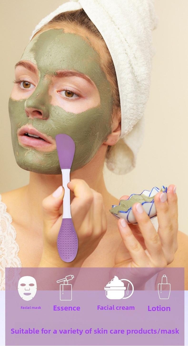 2pcs Dual Head Available Mask Brush, Face Cleansing Massage Brush, Specialized Mask Brush, Mask Care Tool