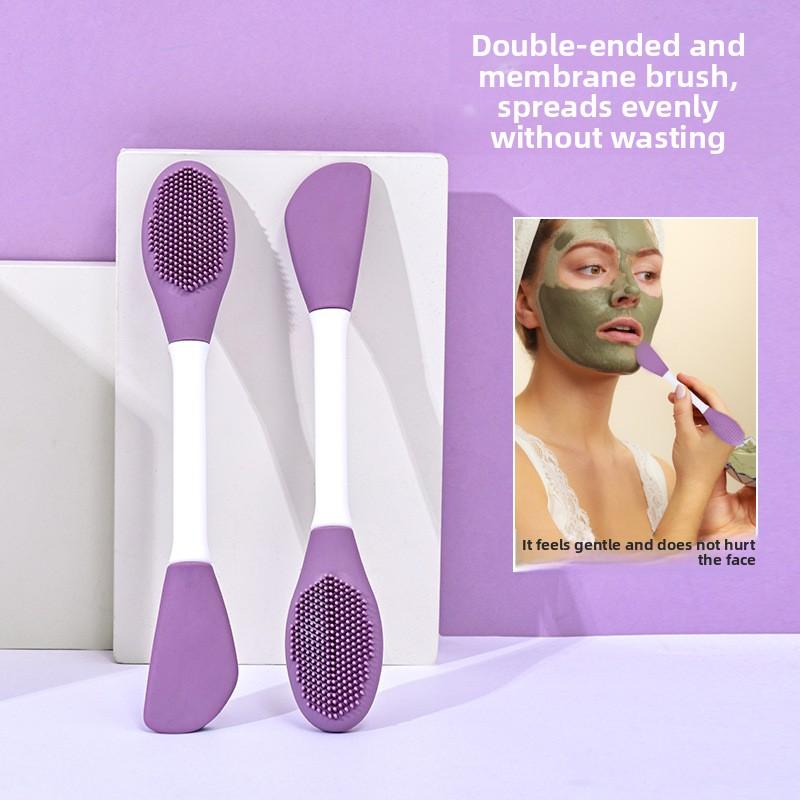 2pcs Dual Head Available Mask Brush, Face Cleansing Massage Brush, Specialized Mask Brush, Mask Care Tool