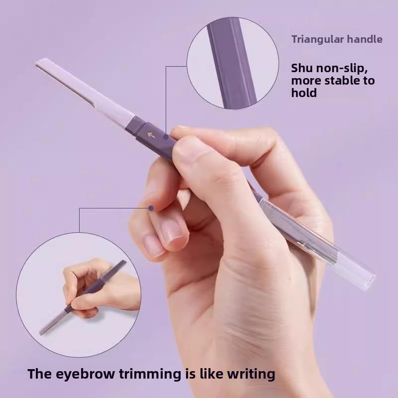 2pcs Dual-ended eyebrow trimmer with protective case, shaver for multi-scenario use real  techniques Makeup Cosmetic Salon Hair Removal