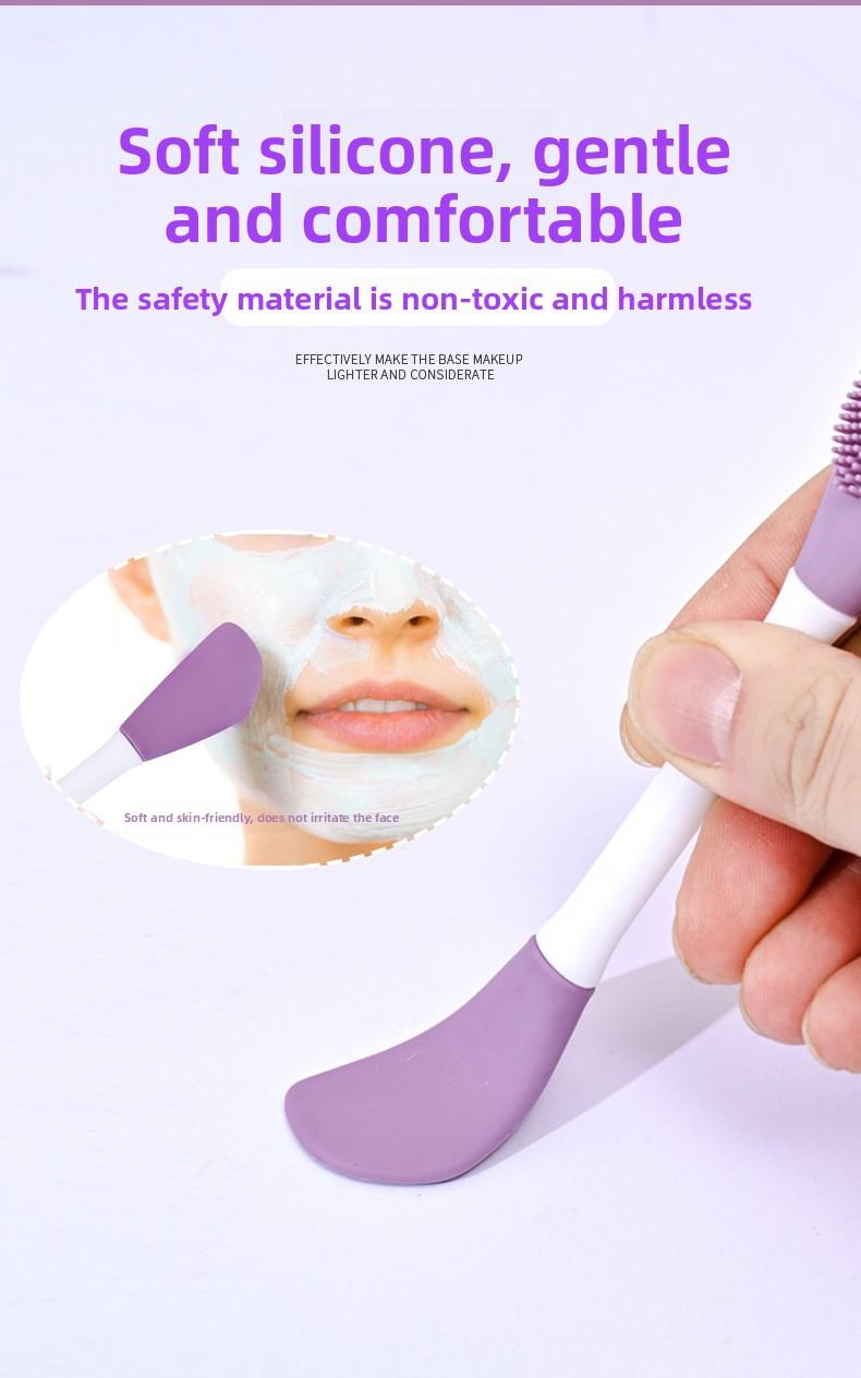 2pcs Dual Head Available Mask Brush, Face Cleansing Massage Brush, Specialized Mask Brush, Mask Care Tool