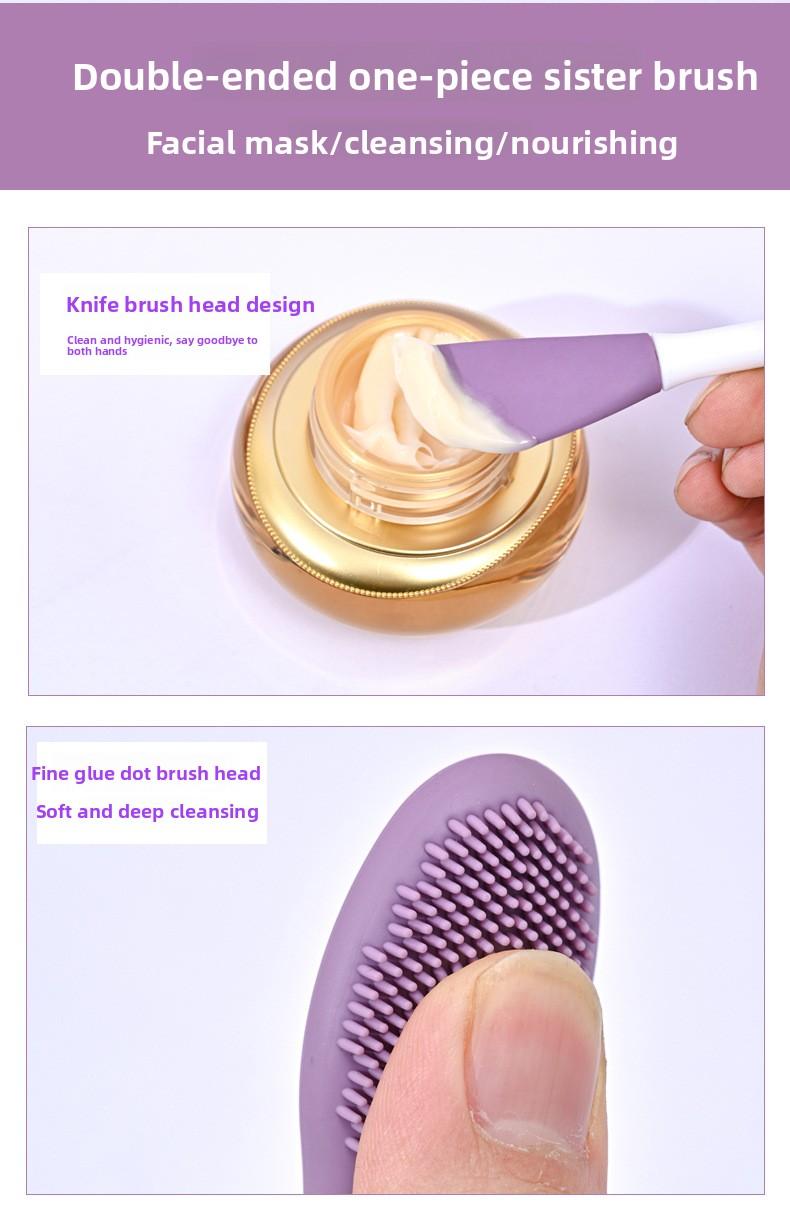 2pcs Dual Head Available Mask Brush, Face Cleansing Massage Brush, Specialized Mask Brush, Mask Care Tool