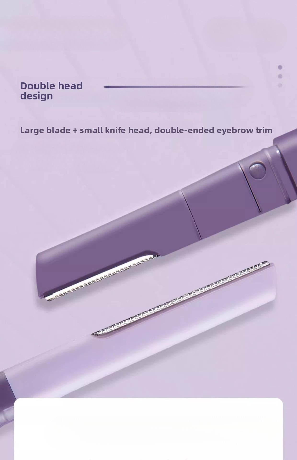 2pcs Dual-ended eyebrow trimmer with protective case, shaver for multi-scenario use real  techniques Makeup Cosmetic Salon Hair Removal