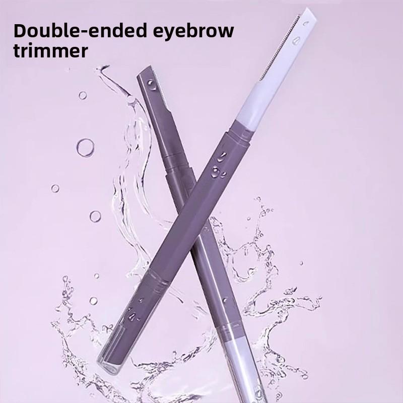 2pcs Dual-ended eyebrow trimmer with protective case, shaver for multi-scenario use real  techniques Makeup Cosmetic Salon Hair Removal