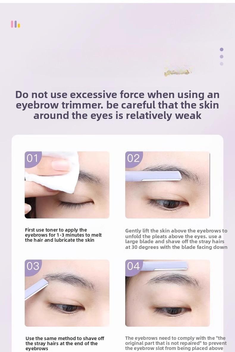 2pcs Dual-ended eyebrow trimmer with protective case, shaver for multi-scenario use real  techniques Makeup Cosmetic Salon Hair Removal