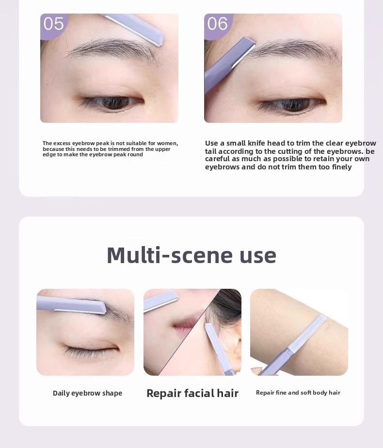 2pcs Dual-ended eyebrow trimmer with protective case, shaver for multi-scenario use real  techniques Makeup Cosmetic Salon Hair Removal