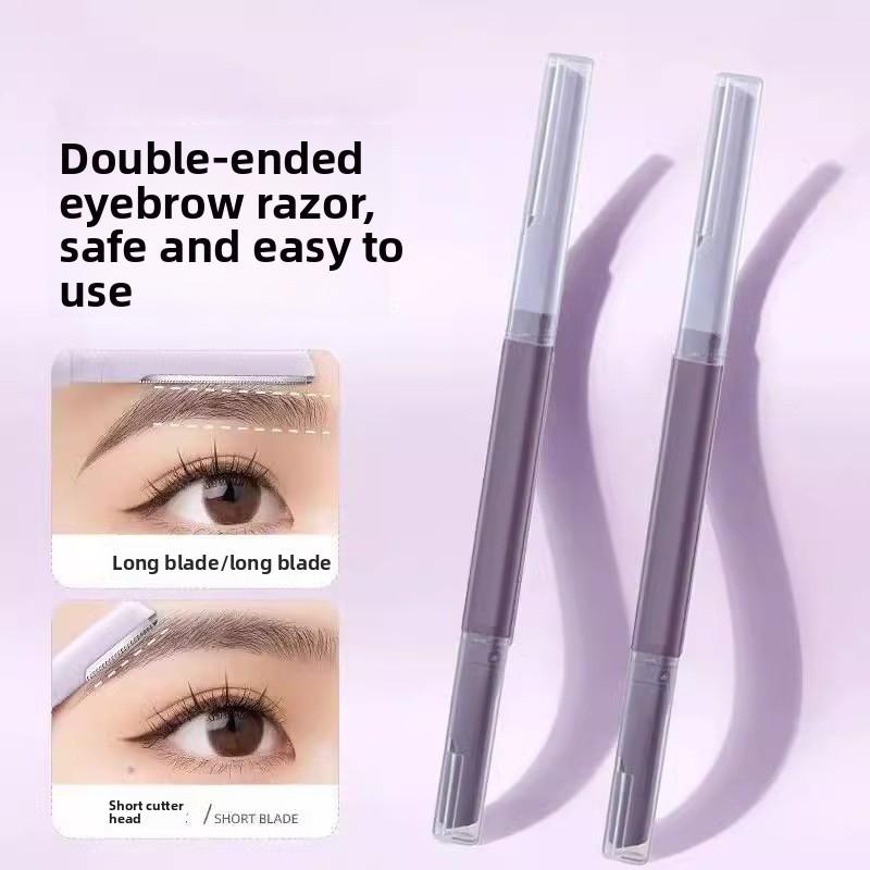 2pcs Dual-ended eyebrow trimmer with protective case, shaver for multi-scenario use real  techniques Makeup Cosmetic Salon Hair Removal